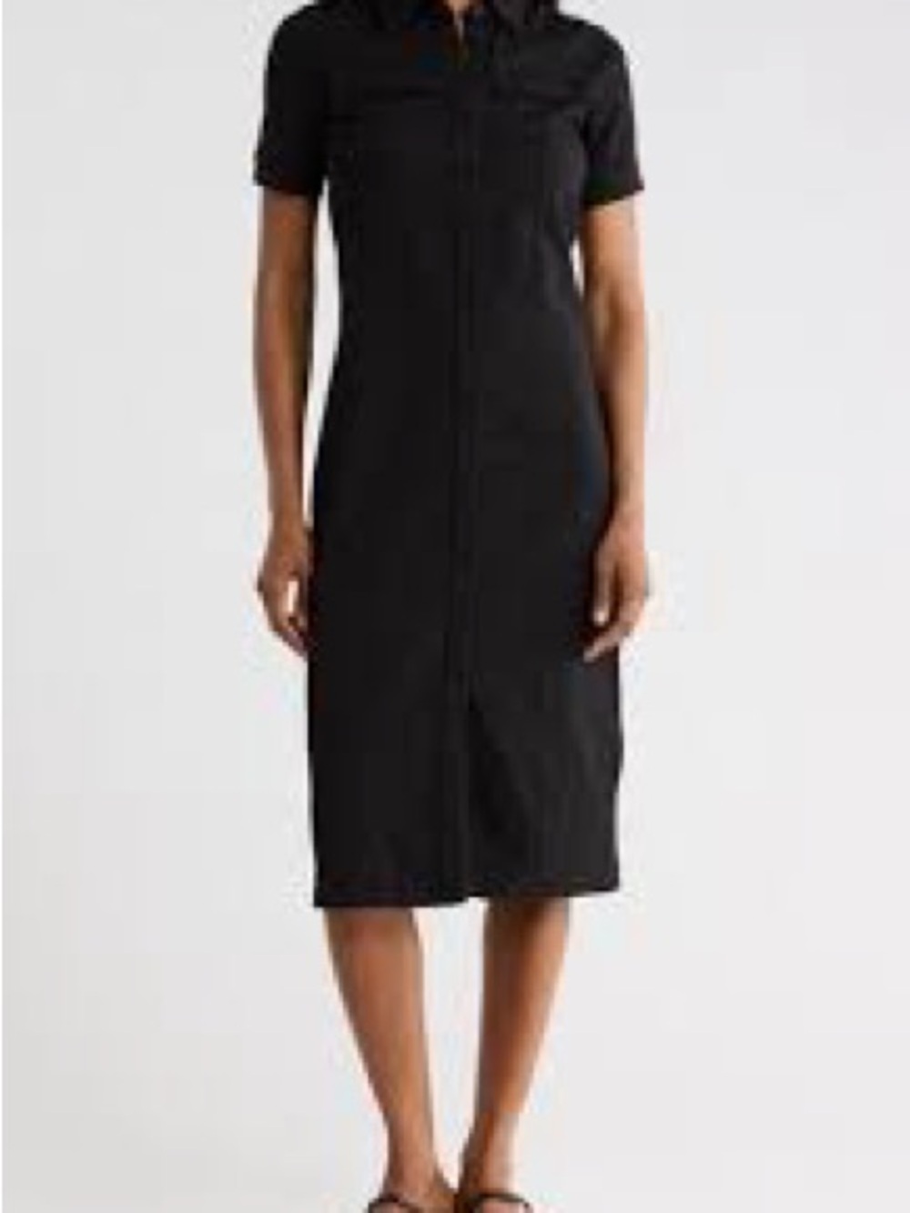 Frame Denim Black Midi Shirt Dress